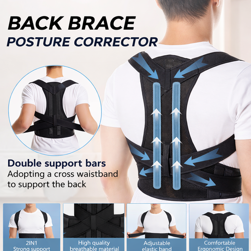 Posture Corrector with Steel Support for Back and Shoulders